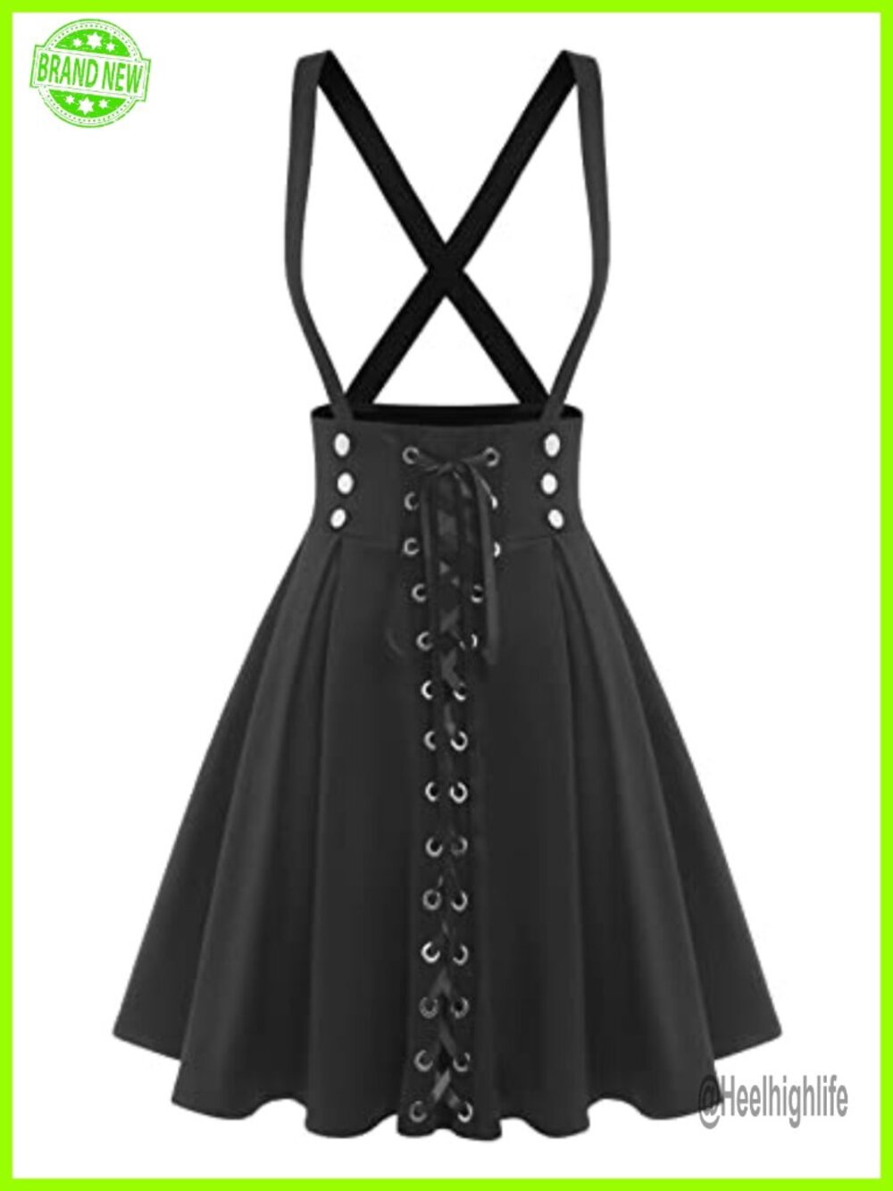 Plus Size High Waist Pleated Mini Skirt A-Line Flared Gothic Plaid